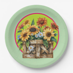 Landschaft Sonnenblumen Pappteller
