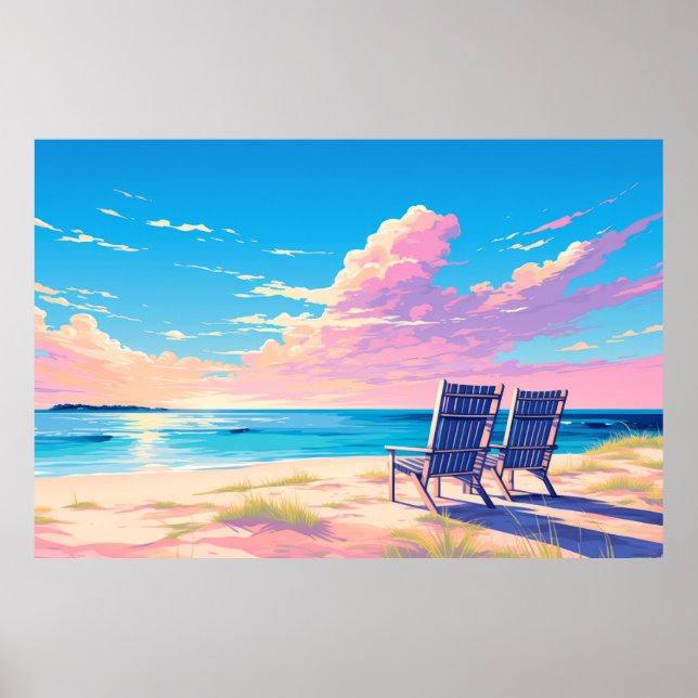 Landschaft Strand Sonnenuntergang Landschaft Natur Poster (Vorne)