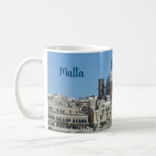 Landschaft Szene von Valletta Stadt in Malta Souve Kaffeetasse