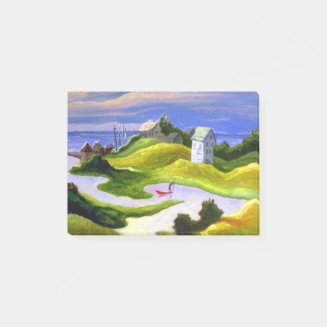 Landschaft Thomas Hart Benton Chilmark Post-it Klebezettel (Vorderseite)