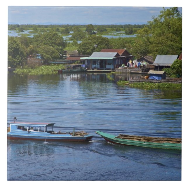 Landschaft, Tonle Sap Lake, Siem Reap, Angkor, Fliese (Vorderseite)