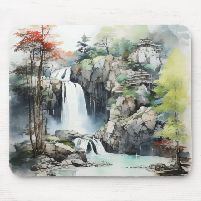 Landschaft Traditionelles Asien Mousepad (Vorne)