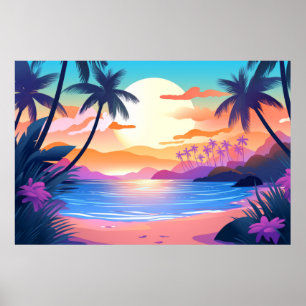 Landschaft Tropical Beach Landschaft Poster
