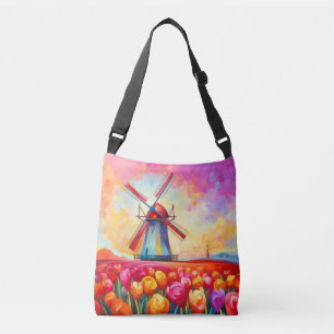 Landschaft Tulips Konzept Abstrakte Kunst Tragetaschen Mit Langen Trägern