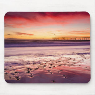Landschaft und Pier bei Sonnenuntergang, CA Mousepad