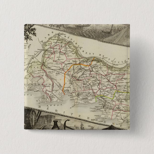 Landschaft und Städte Button (Vorderseite)