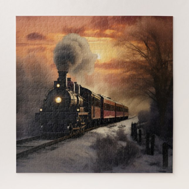 Landschaft und Zug Puzzle (Vertikal)