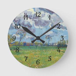 Landschaft unter einem stürmischen Himmel Vincent Runde Wanduhr