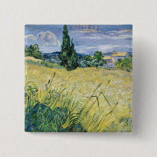 Landschaft Vincent van Goghs mit grünem Mais, Button