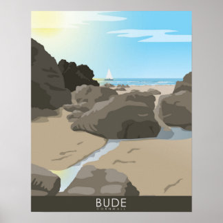 Landschaft von Bude Cornwall Poster