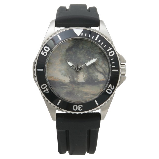 Landschaft (von Camille Corot) Armbanduhr (Vorderseite)