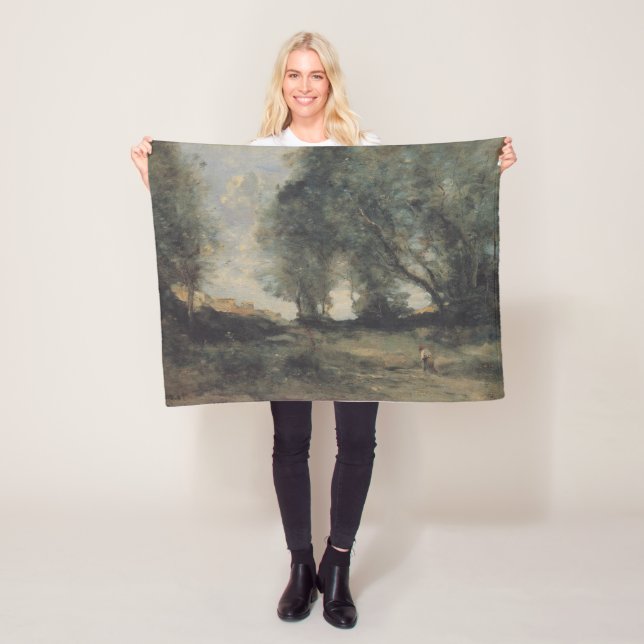 Landschaft (von Camille Corot) Fleecedecke (Beispiel)