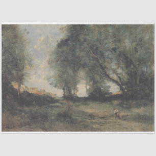 Landschaft (von Camille Corot) Seidenpapier