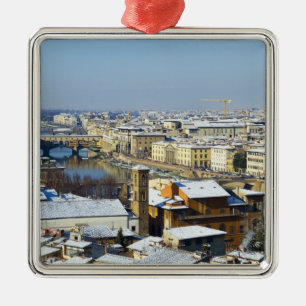 Landschaft von Florenz ab Piazzale 2 Silbernes Ornament