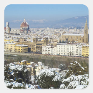 Landschaft von Florenz vom Piazzale Quadratischer Aufkleber