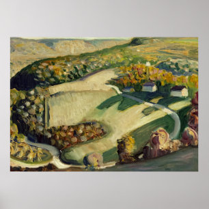 Landschaft von Grant Wood Poster