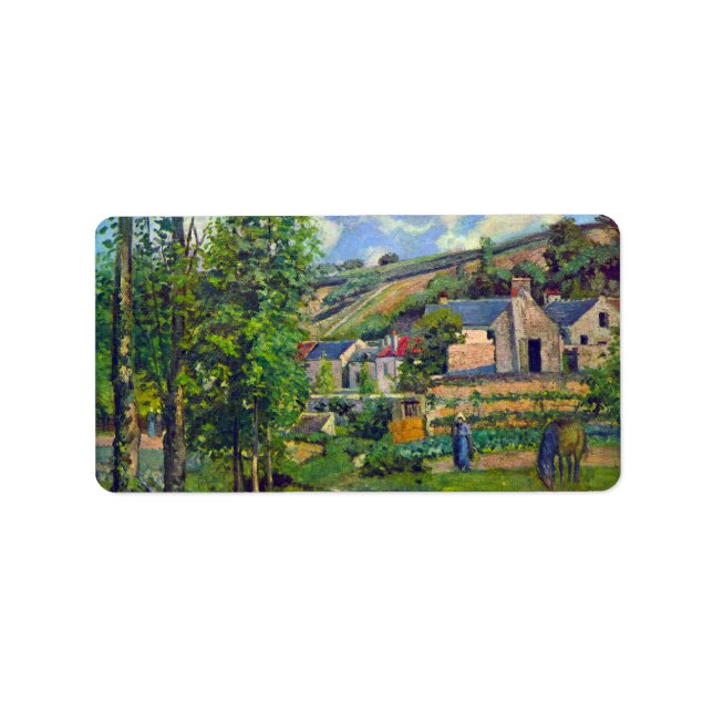 Landschaft von Pontoise by Camille Pissarro Adressaufkleber (Vorne)