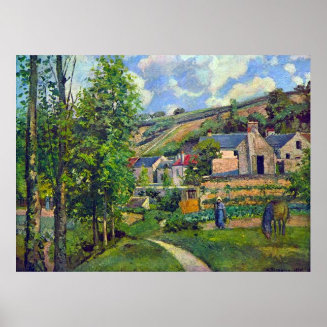 Landschaft von Pontoise by Camille Pissarro Poster (Vorne)
