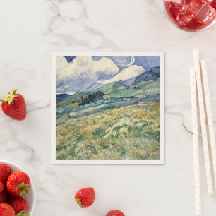Landschaft von Saint-Rémy von Vincent Van Gogh Serviette