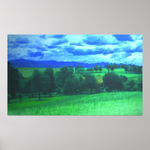 Landschaft Wasser Farbe Poster