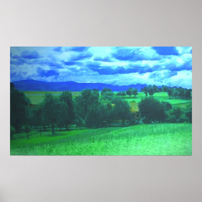 Landschaft Wasser Farbe Poster (Vorne)