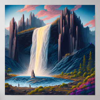 Landschaft Wasserfall Poster
