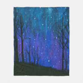 Landschaft Wasserfarbe Kunst Nacht Himmel Sterne U Fleecedecke