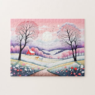 Landschaft Winter bis Frühling Übergang Puzzle