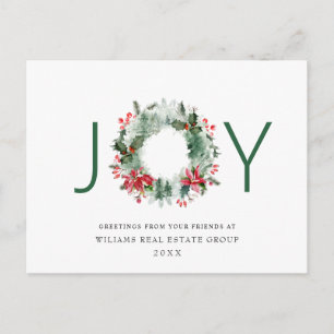 Landschaft Wreath Holly Berry Pine Forest Weihnach Postkarte