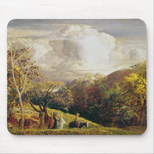 Landschaft, Zahlen und Vieh Mousepad
