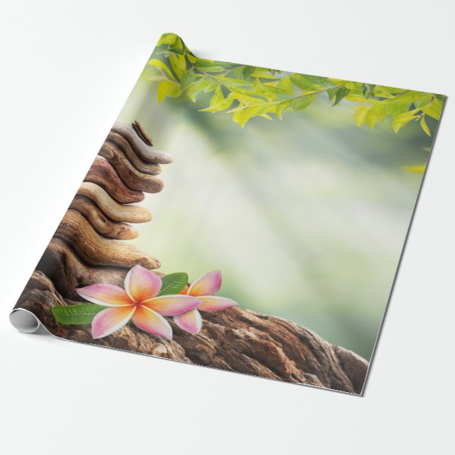 Landschaft, Zen-Steine, Blume Geschenkpapier (Ungerollt)