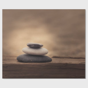 Landschaft, Zen-Steine Braun Geschenkpapier