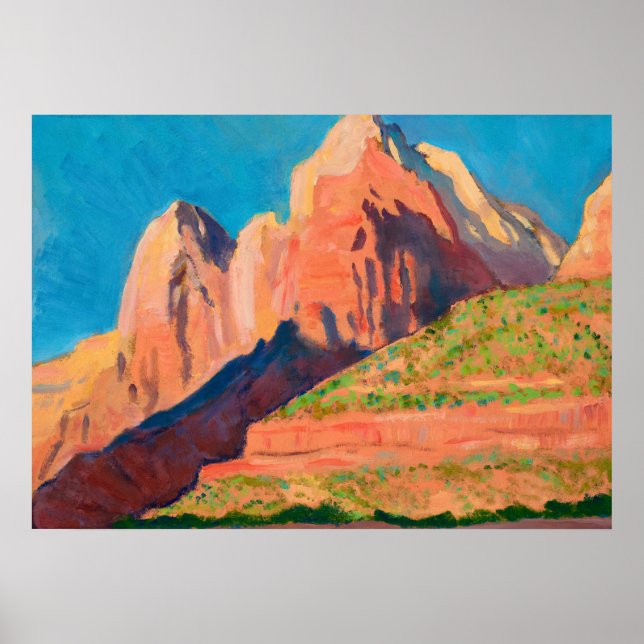 Landschaft, Zion Nationalpark von Maynard Dixon Poster (Vorne)