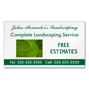 Landschaften, Garten, Service Magnetische Visitenkarte