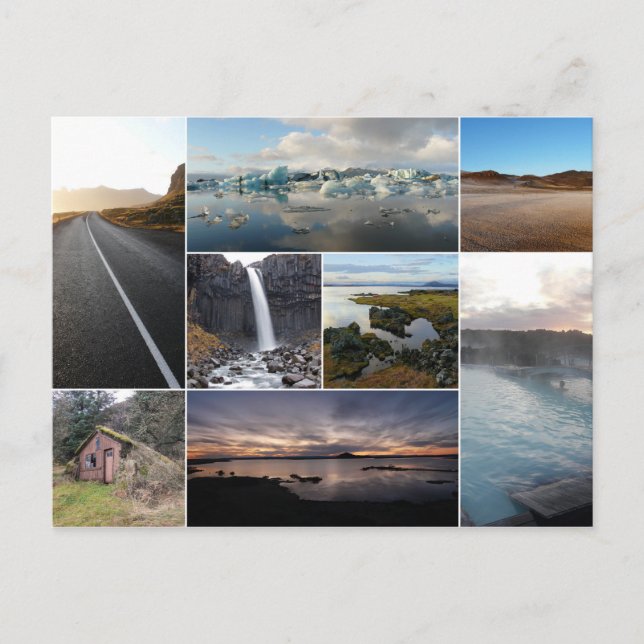 Landschaften in Island sammeln Postkarte (Vorderseite)