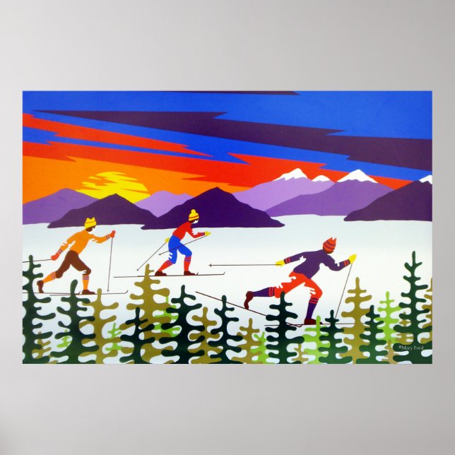 Landschaften Skifahren Poster (Vorne)