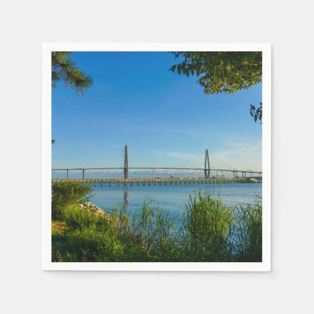Landschaftlich Arthur Ravenel Bridge Serviette (Vorderseite)