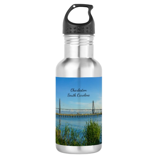 Landschaftlich Arthur Ravenel Bridge Wasserflasche (Vorderseite)
