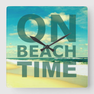 Landschaftlich auf Strand-Zeit-Wand-Uhr Quadratische Wanduhr