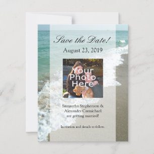 Landschaftlich Beach Hochzeit in Urlaubsort Save The Date
