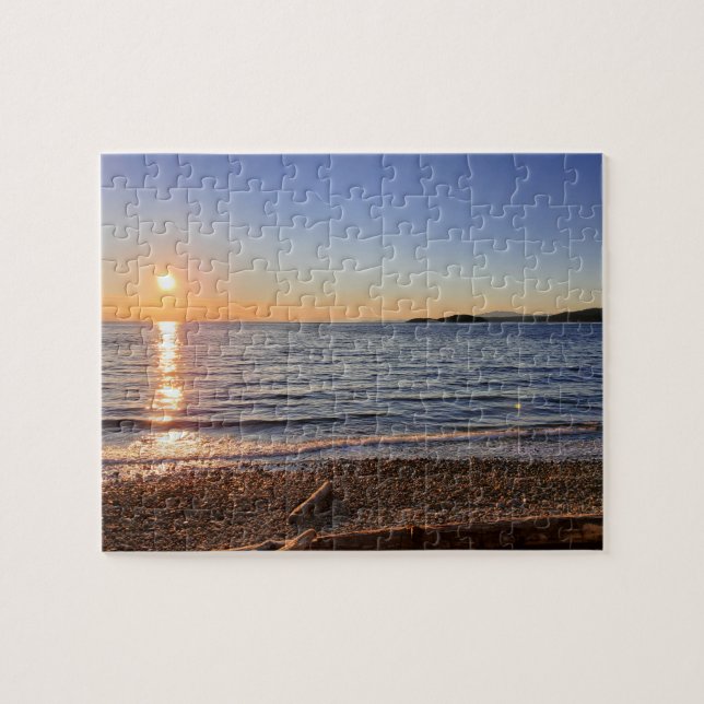 Landschaftlich Beach Sunset Foto Jigsaw Puzzle (Horizontal)