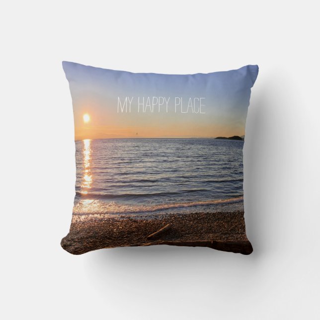 Landschaftlich Beach Sunset Foto Kissen (Vorderseite)