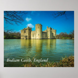 Landschaftlich Bodiam Castle in East Sussex Englan Poster