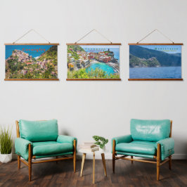 Landschaftlich Cinque Terre Corniglia Vernazza Wandteppich Mit Holzrahmen