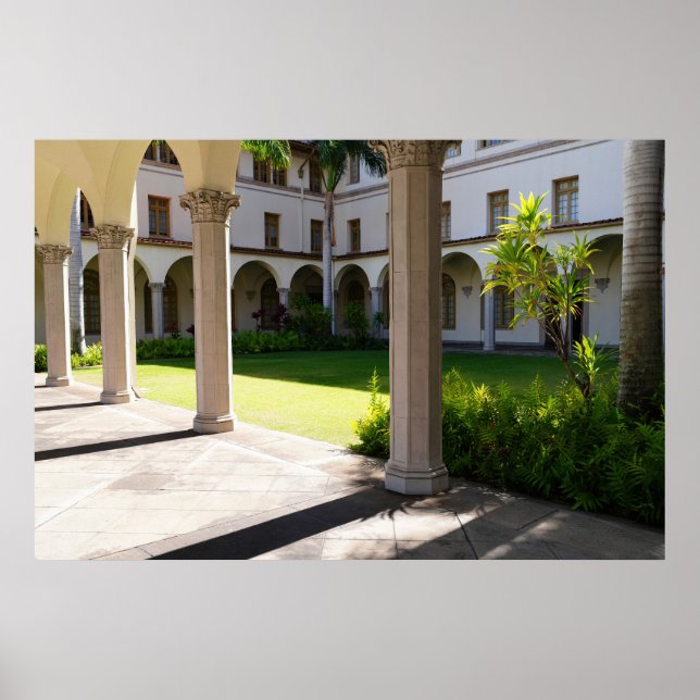 Landschaftlich Courtyard Poster (Vorne)