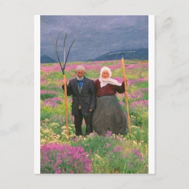 landschaftlich himmlische kurdische Familie Postkarte (Vorderseite)