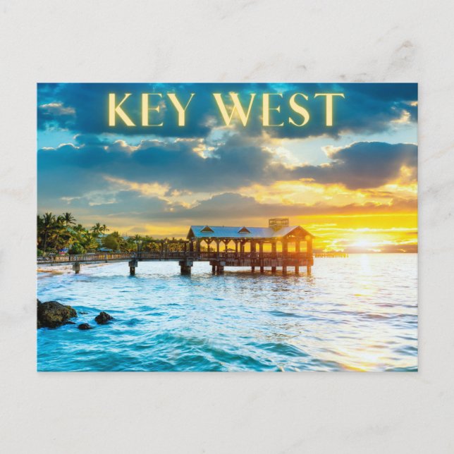 Landschaftlich Key West Pier Postkarte (Vorderseite)
