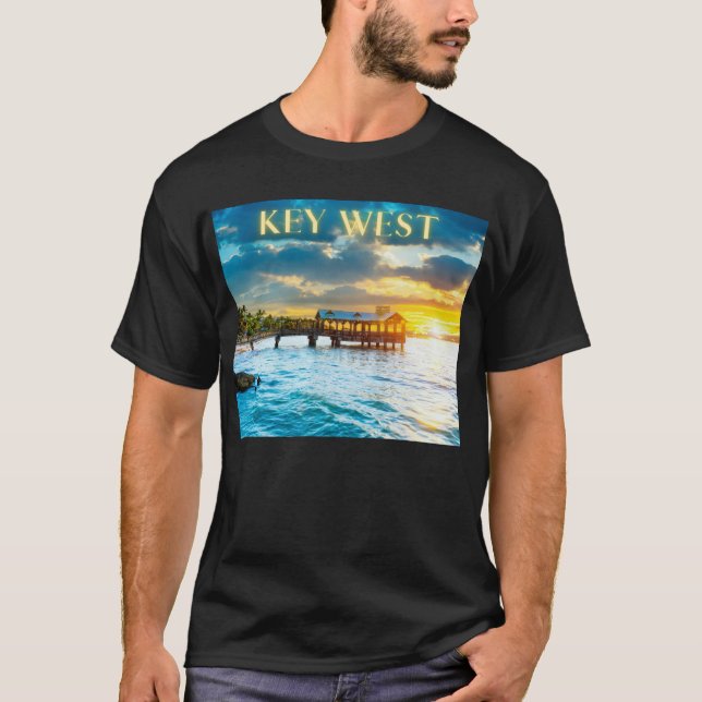 Landschaftlich Key West Pier T-Shirt (Vorderseite)