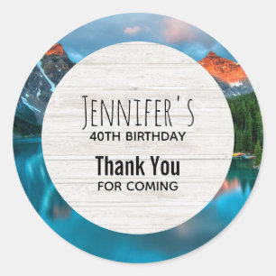 Landschaftlich Mountain & Lake Fotograf Vielen Dan Runder Aufkleber