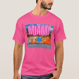 Landschaftlich Neon Miami Waterfront T-Shirt